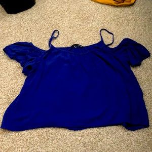 Short sleeved dark blue shirt w/ spaghetti straps